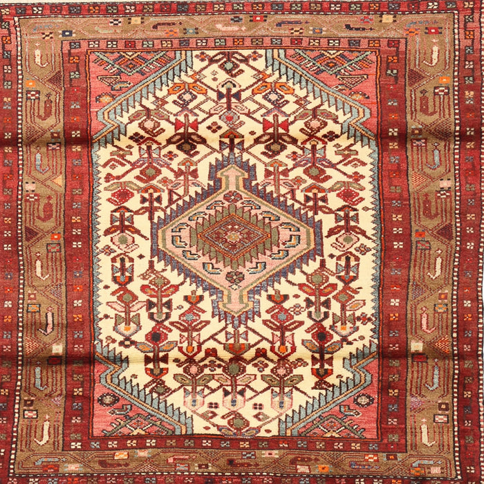 Square Traditional Sand Brown Persian Rug, tr1277