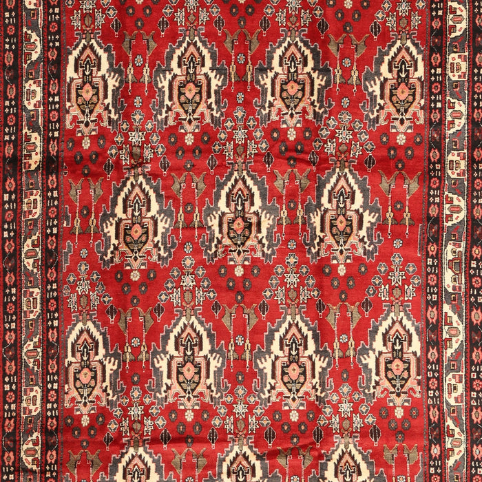 Machine Washable Traditional Orange Salmon Pink Rug, wshtr1278