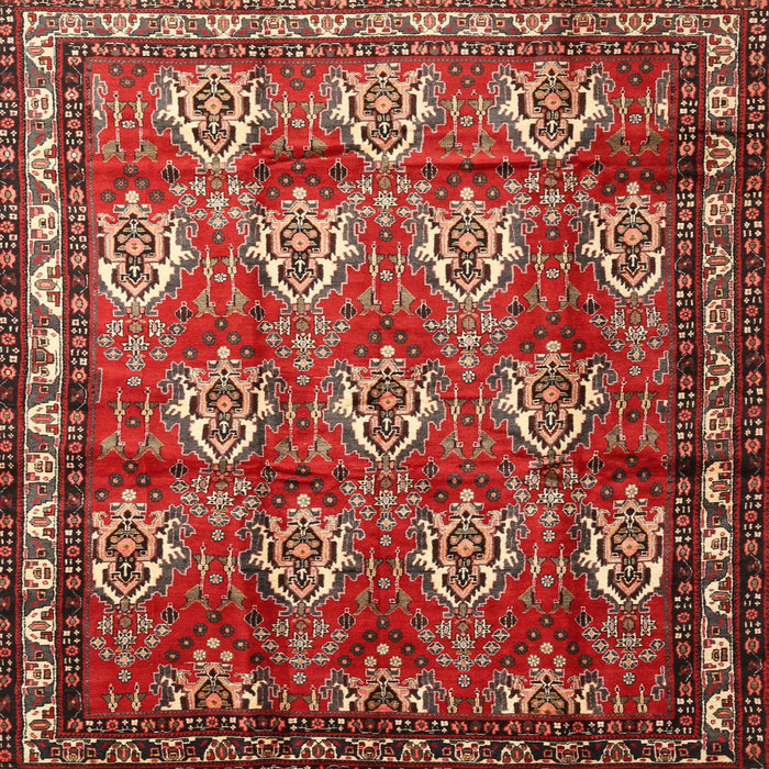 Square Traditional Orange Salmon Pink Persian Rug, tr1278