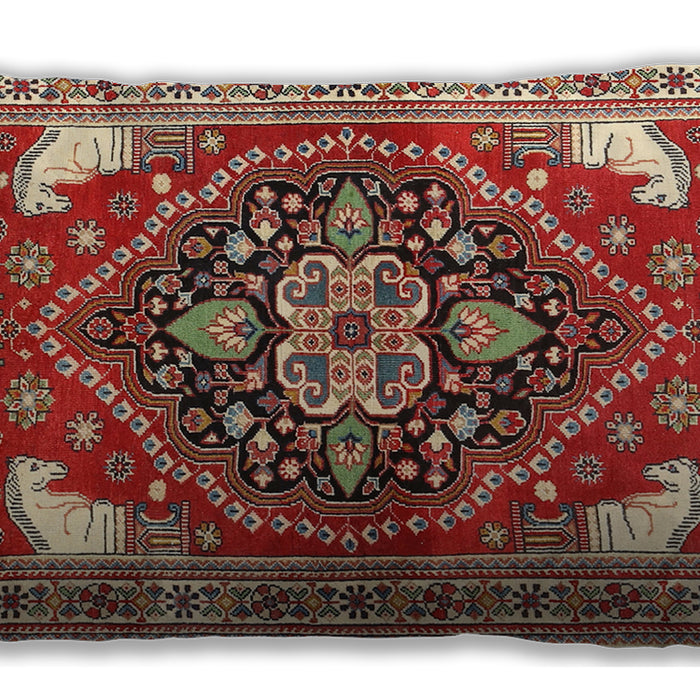 Traditional Classic Rectangular Red Lumbar Throw Pillow, 13 inch by 19 inch, lbtr1279
