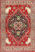 Machine Washable Traditional Red Rug, wshtr1279