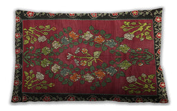 Traditional Classic Rectangular Dark Moccasin Green Lumbar Throw Pillow, 13 inch by 19 inch, lbtr127