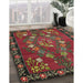 Traditional Dark Green Persian Rug in Family Room, tr127