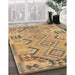 Machine Washable Traditional Dark Gold Brown Rug in a Family Room, wshtr1281