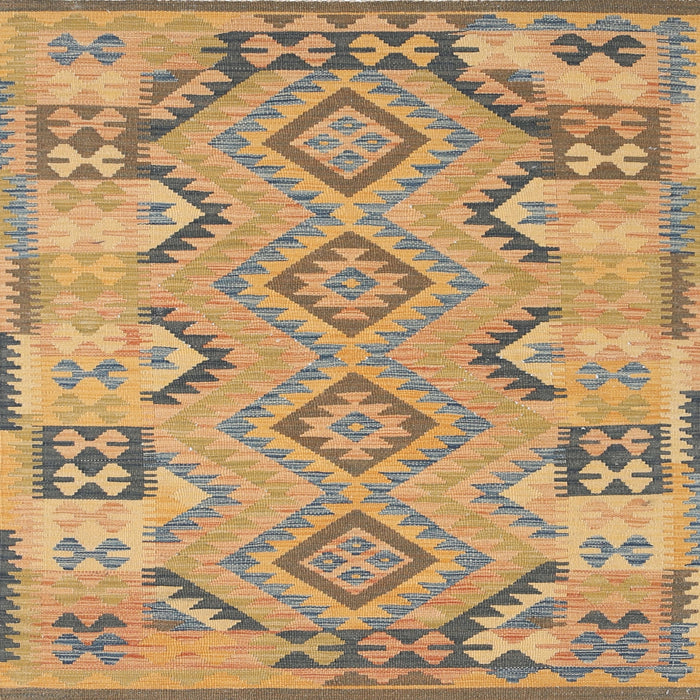 Square Traditional Dark Gold Brown Persian Rug, tr1281
