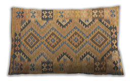 Traditional Classic Rectangular Dark Gold Brown Lumbar Throw Pillow, 13 inch by 19 inch, lbtr1281