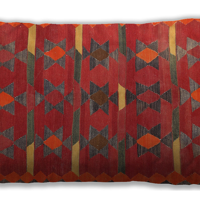 Traditional Classic Rectangular Red Lumbar Throw Pillow, 13 inch by 19 inch, lbtr1282
