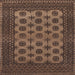 Square Traditional Bakers Brown Southwestern Rug, tr1284