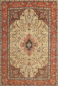 Machine Washable Traditional Dark Sienna Brown Rug, wshtr1287