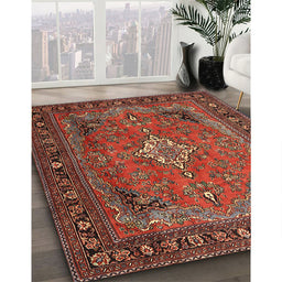 Traditional Red Persian Rug in Family Room, tr1288