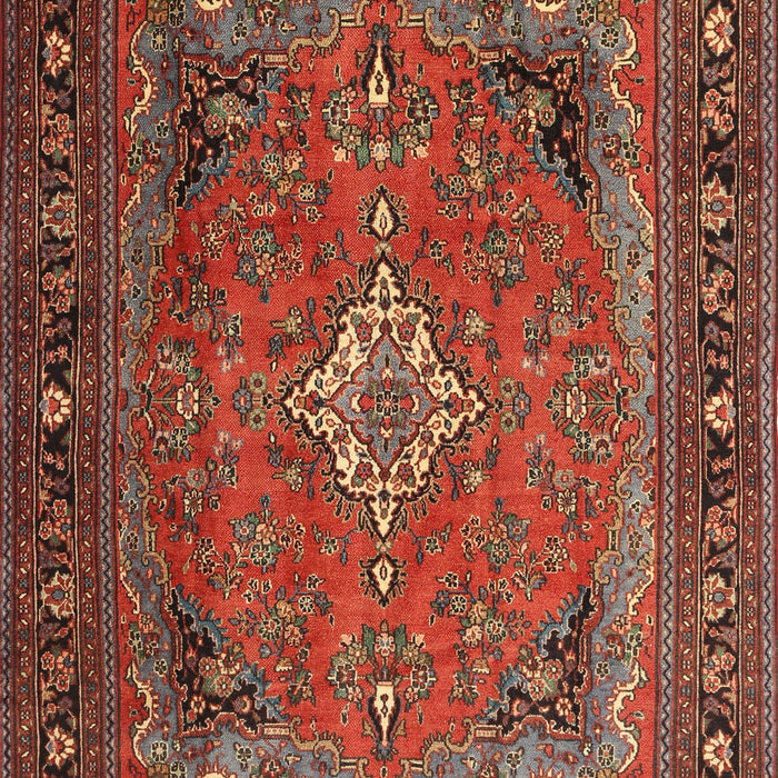 Machine Washable Traditional Tomato Red Rug, wshtr1288