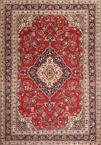 Machine Washable Traditional Tomato Red Rug, wshtr1289