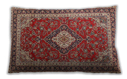 Traditional Classic Rectangular Tomato Red Lumbar Throw Pillow, 13 inch by 19 inch, lbtr1289