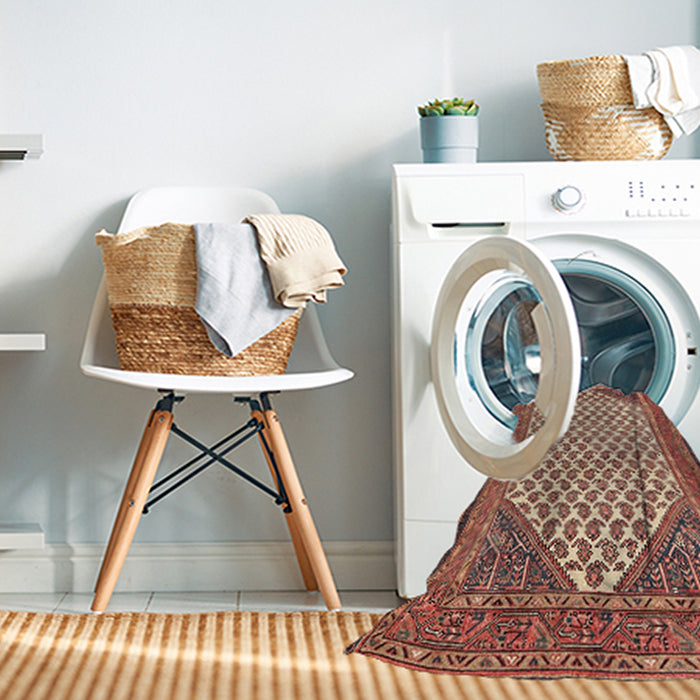 Machine Washable Traditional Sandy Brown Rug in a Washing Machine, wshtr1290