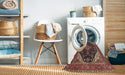 Machine Washable Traditional Saffron Red Rug in a Washing Machine, wshtr1291