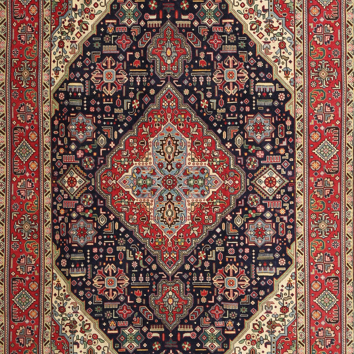 Traditional Saffron Red Medallion Rug, tr1291