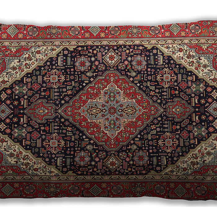 Traditional Classic Rectangular Saffron Red Lumbar Throw Pillow, 13 inch by 19 inch, lbtr1291
