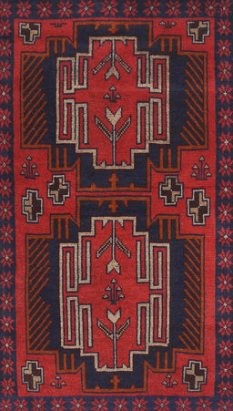 Machine Washable Traditional Red Rug, wshtr1293