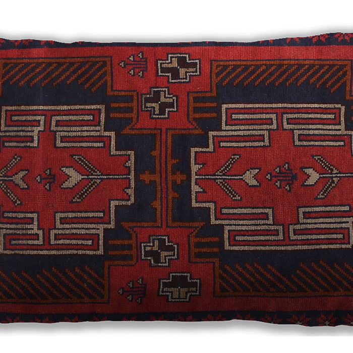 Traditional Classic Rectangular Red Lumbar Throw Pillow, 13 inch by 19 inch, lbtr1293