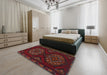 Traditional Cranberry Red Persian Rug in a Bedroom, tr1294