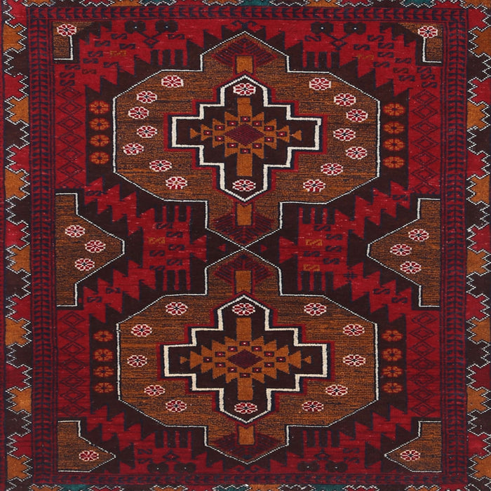 Square Traditional Cranberry Red Persian Rug, tr1294