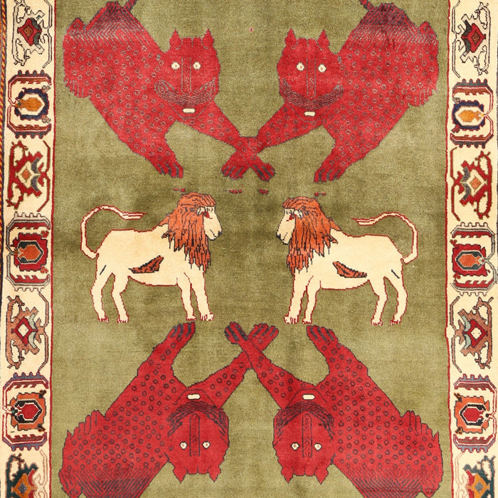 Traditional Metallic Gold Persian Rug, tr1298