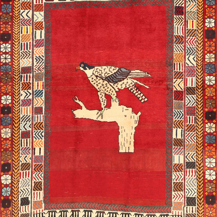 Machine Washable Traditional Red Rug, wshtr1299