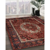 Traditional Sienna Brown Medallion Rug, tr129