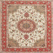 Round Machine Washable Traditional Brown Rug, wshtr12