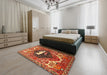 Traditional Red Persian Rug in a Bedroom, tr1300