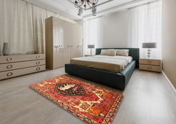 Traditional Red Persian Rug in a Bedroom, tr1300