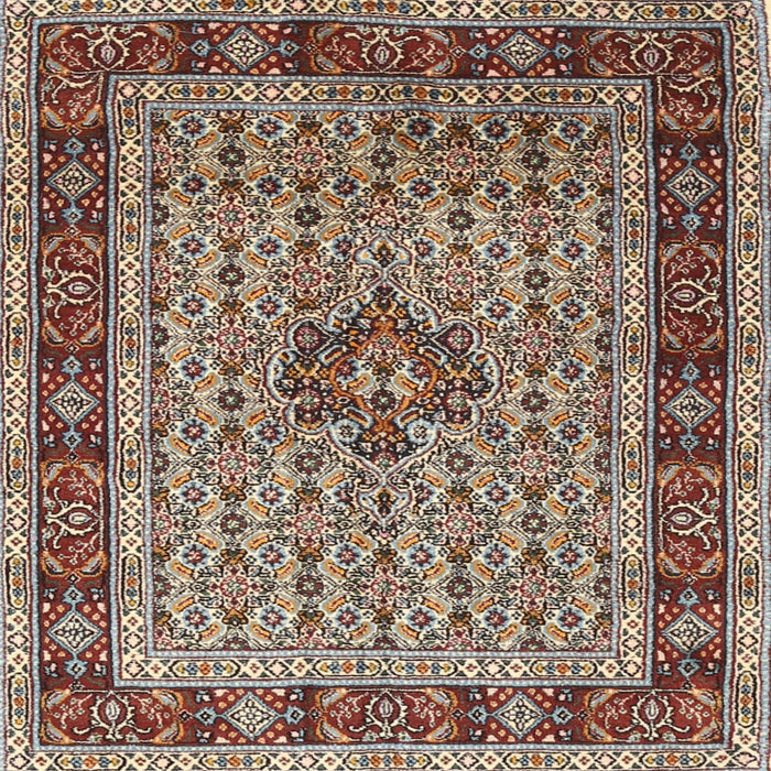 Square Traditional Light French Beige Brown Persian Rug, tr1303