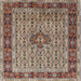 Square Traditional Light French Beige Brown Persian Rug, tr1303