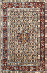 Machine Washable Traditional Light French Beige Brown Rug, wshtr1303