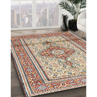 Traditional Sienna Brown Medallion Rug, tr1304