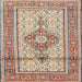 Round Machine Washable Traditional Sienna Brown Rug, wshtr1304