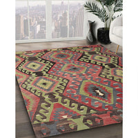 Traditional Dark Almond Brown Southwestern Rug, tr1305