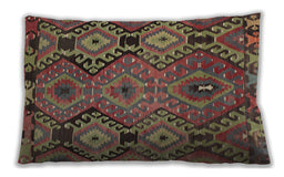 Traditional Classic Rectangular Dark Almond Brown Lumbar Throw Pillow, 13 inch by 19 inch, lbtr1305