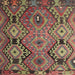 Square Traditional Dark Almond Brown Southwestern Rug, tr1305