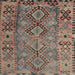 Square Traditional Brown Southwestern Rug, tr1306