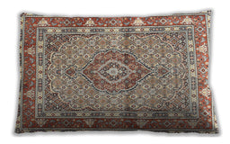 Traditional Classic Rectangular Sienna Brown Lumbar Throw Pillow, 13 inch by 19 inch, lbtr1307
