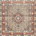 Square Traditional Sienna Brown Medallion Rug, tr1307