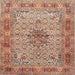 Square Traditional Chestnut Red Persian Rug, tr1308