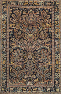 Machine Washable Traditional Dark Almond Brown Rug, wshtr130