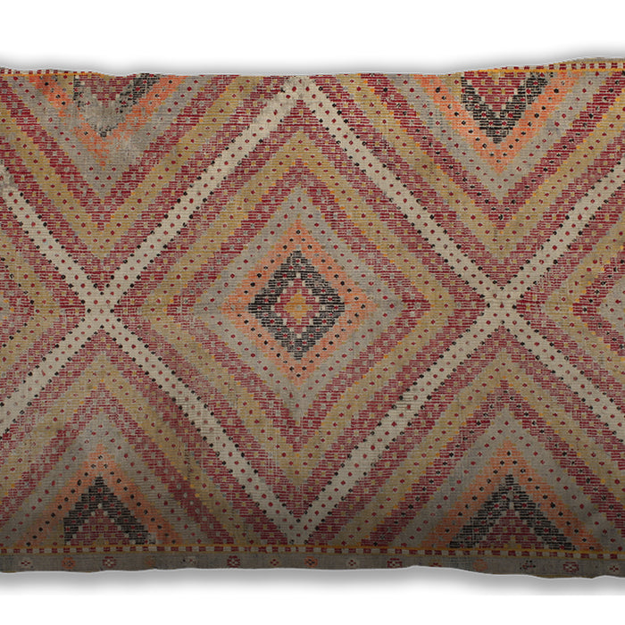 Traditional Classic Rectangular Orange Lumbar Throw Pillow, 13 inch by 19 inch, lbtr1310