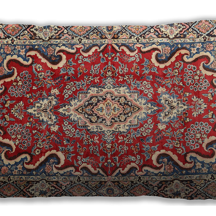 Traditional Classic Rectangular Brown Red Lumbar Throw Pillow, 13 inch by 19 inch, lbtr1311