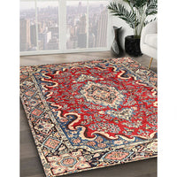 Traditional Brown Red Medallion Rug, tr1311