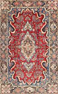 Machine Washable Traditional Brown Red Rug, wshtr1311