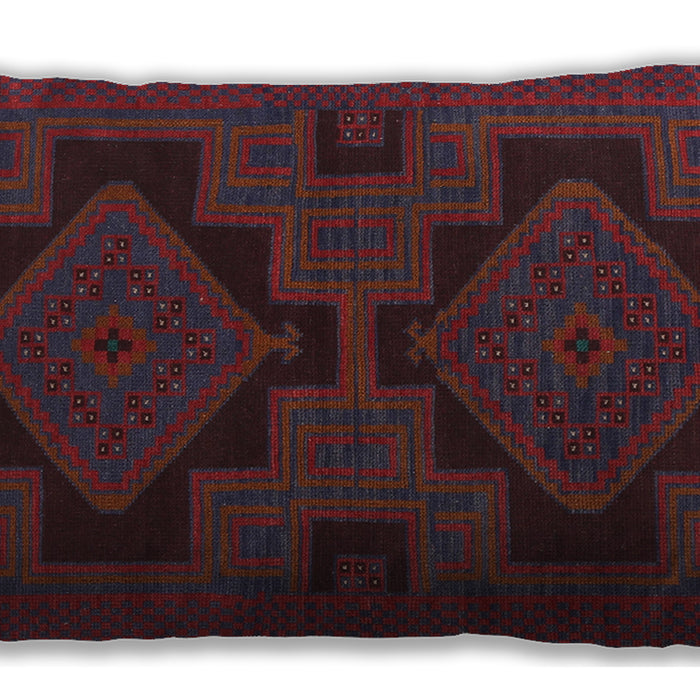 Traditional Classic Rectangular Velvet Maroon Purple Lumbar Throw Pillow, 13 inch by 19 inch, lbtr1312