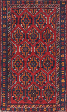 Machine Washable Traditional Red Rug, wshtr1314